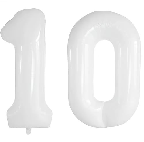 Vthoviwa 40 Zoll/18 Farbens Luftballon Zahlen 10 Weiß, Luftballon 10. Geburtstag Foil Ballon, 0-90 Folienballon 10 Party Dekoration Helium Unterstützen Vthoviwa 40 Zoll/18 Farbens Luftballon Zahlen 10 Weiß, Luftballon 10. Geburtstag Foil Ballon, 0-90 Folienballon 10 Party Dekoration Helium Unterstützen von Vthoviwa