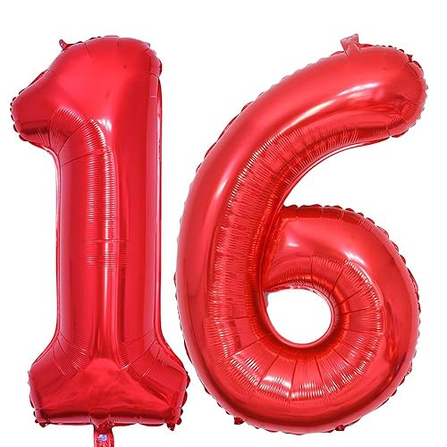 Vthoviwa 40 Zoll/18 Farbens Luftballon Zahlen 16/61 Rot, Helium Luftballon 16/61. Geburtstag Foil Ballon, 0123456789,10-19,20-25,30,40,50,60,70,80,90, Folienballon 16/61 Party Dekoration Vthoviwa 40 Zoll/18 Farbens Luftballon Zahlen 16/61 Rot, Helium Luftballon 16/61. Geburtstag Foil Ballon, 0123456789,10-19,20-25,30,40,50,60,70,80,90, Folienballon 16/61 Party Dekoration von Vthoviwa