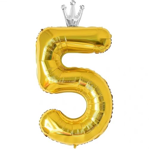 Vthoviwa Krone Luftballon Zahlen 5 Golden, Luftballon 5. Geburtstag Foil Ballon, 0123456789,Party Decoration Helium Unterstützen Vthoviwa Krone Luftballon Zahlen 5 Golden, Luftballon 5. Geburtstag Foil Ballon, 0123456789,Party Decoration Helium Unterstützen von Vthoviwa
