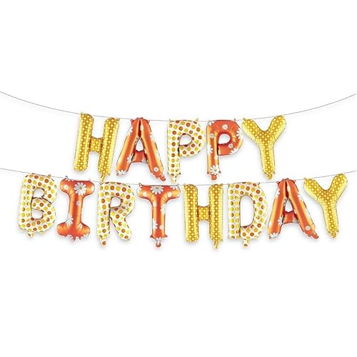 Vthoviwa Orange Banner HAPPY BIRTHDAY Girlande Luftballons Orange, 16 Zoll Geburtstag Folienballon Alufolie Geburtstagsballon Orange von Vthoviwa