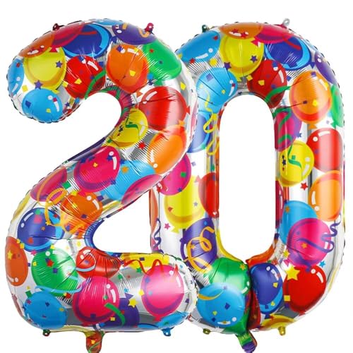 Vthoviwa 40 Zoll/18 Farbens Luftballon Zahlen 20 Farbenfrohe, Helium Luftballon 20. Geburtstag Foil Ballon, 0123456789,10-19,20-25,30,40,50,60,70,80,90, Folienballon 20 Party Dekoration Vthoviwa 40 Zoll/18 Farbens Luftballon Zahlen 20 Farbenfrohe, Helium Luftballon 20. Geburtstag Foil Ballon, 0123456789,10-19,20-25,30,40,50,60,70,80,90, Folienballon 20 Party Dekoration von Vthoviwa