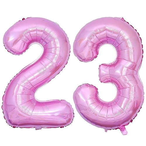 Vthoviwa 40 Zoll 17 Farbens Luftballon Zahlen 23/32 Rosa, Helium Luftballon 23/32. Geburtstag Foil Ballon, 0123456789,10-19,20-25,30,40,50,60,70,80,90, Folienballon 23/32 Party Dekoration von Vthoviwa
