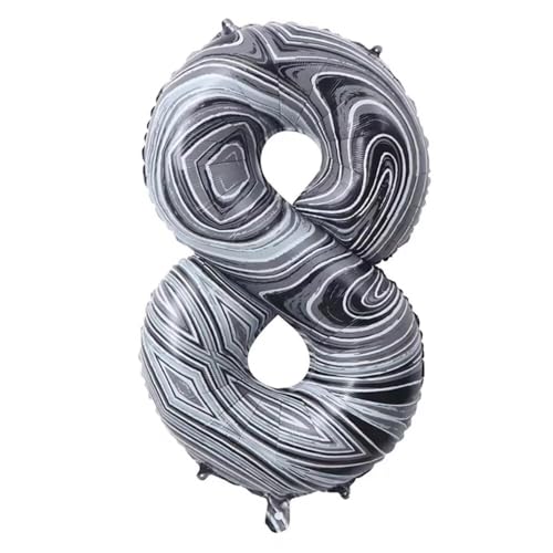 Vthoviwa 40 Zoll/18 Farbens Luftballon Zahlen 8 Agate-Pattern, Helium Luftballon 8. Geburtstag Foil Ballon, 0123456789,10-19,20-25,30,40,50,60,70,80,90, Folienballon 8 Party Dekoration von Vthoviwa