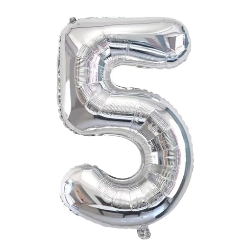 Vthoviwa 32 Zoll Luftballon Zahlen 5 silber, Luftballon 5. Geburtstag Foil Ballon, 0123456789,10-19,20-25,30,40,50,60,70,80,90, Folienballon 5 Party Dekoration Vthoviwa 32 Zoll Luftballon Zahlen 5 silber, Luftballon 5. Geburtstag Foil Ballon, 0123456789,10-19,20-25,30,40,50,60,70,80,90, Folienballon 5 Party Dekoration von Vthoviwa