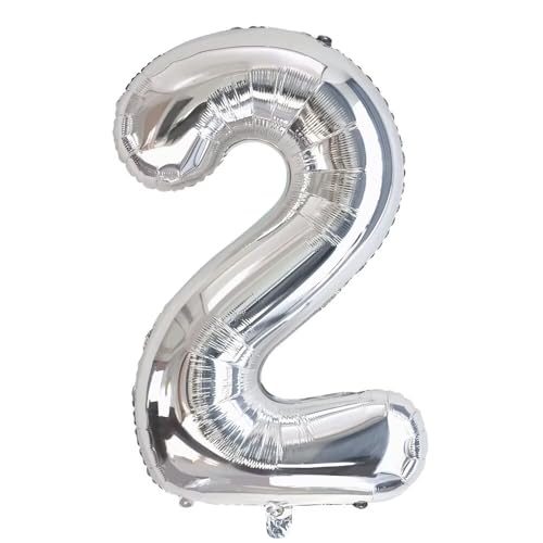 Vthoviwa 32 Zoll Luftballon Zahlen 2 silber, Luftballon 2. Geburtstag Foil Ballon, 0123456789,10-19,20-25,30,40,50,60,70,80,90, Folienballon 2 Party Dekoration Vthoviwa 32 Zoll Luftballon Zahlen 2 silber, Luftballon 2. Geburtstag Foil Ballon, 0123456789,10-19,20-25,30,40,50,60,70,80,90, Folienballon 2 Party Dekoration von Vthoviwa