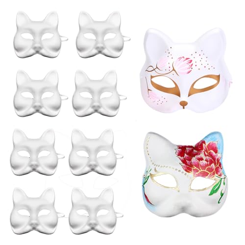 Vueinrg 10 Stück Katzenmaske zum Bemalen Tiermaske Blanko DIY Weiße Papier Maske Handgemalt Cat Mask Papiermasken Halbmasken für Maskerade Karneval Cosplay Halloween Party Kinder Erwachsene Vueinrg 10 Stück Katzenmaske zum Bemalen Tiermaske Blanko DIY Weiße Papier Maske Handgemalt Cat Mask Papiermasken Halbmasken für Maskerade Karneval Cosplay Halloween Party Kinder Erwachsene von Vueinrg