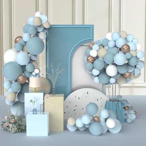 Ballongirlande Blau, 103 Stück Luftballons Bogen Kit, mit Luftballons Blau Champagner Gold Beige und Weiß Ballons für Baby Shower Babyparty Geburtstag Party Hochzeit Deko (Blaues Gold) Ballongirlande Blau, 103 Stück Luftballons Bogen Kit, mit Luftballons Blau Champagner Gold Beige und Weiß Ballons für Baby Shower Babyparty Geburtstag Party Hochzeit Deko (Blaues Gold) von Vuemhjaey