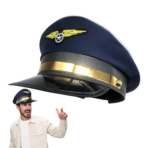 Vuggdt Flugzeughut Matrosenmütze Pilotenkapitän Hüte für Männer Fluggesellschaft Thema Halloween Cosplay Kostüm Kappe Pilot Verkleidung Kostüm Zubehör Vuggdt Flugzeughut Matrosenmütze Pilotenkapitän Hüte für Männer Fluggesellschaft Thema Halloween Cosplay Kostüm Kappe Pilot Verkleidung Kostüm Zubehör von Vuggdt
