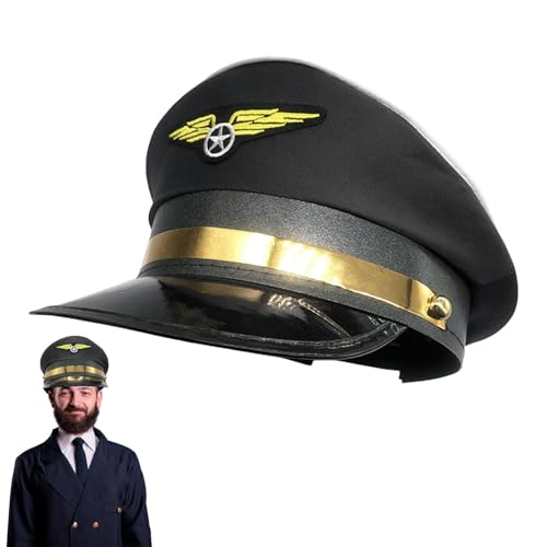 Vuggdt Flugzeughut Matrosenmütze Pilotenkapitän Hüte für Männer Fluggesellschaft Thema Halloween Cosplay Kostüm Kappe Pilot Verkleidung Kostüm Zubehör Vuggdt Flugzeughut Matrosenmütze Pilotenkapitän Hüte für Männer Fluggesellschaft Thema Halloween Cosplay Kostüm Kappe Pilot Verkleidung Kostüm Zubehör von Vuggdt