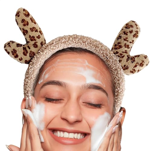 Vuggdt Hirsch Stirnband | Waschen Gesicht Kopfbedeckung Leopard - Weihnachten Stirnband Tier Stirnband Realistisches Geweih Stirnband für Cosplay Kostüm Vuggdt Hirsch Stirnband | Waschen Gesicht Kopfbedeckung Leopard - Weihnachten Stirnband Tier Stirnband Realistisches Geweih Stirnband für Cosplay Kostüm von Vuggdt
