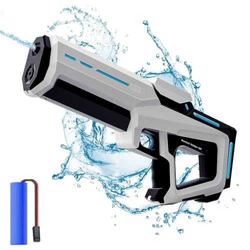﻿ Elektrische Wasserpistole mit Automatischer Wasseraufnahme,300ML 2 in 1 Elektrisch Wasserspritzpistole,Wasserpistole Elektrisch Erwachsene,Spritzpistole Wasser Elektrisch für Kinder (Weiß) von Vulaop