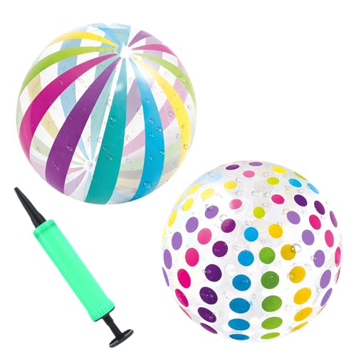 2 Pcs Wasserbälle Aufblasbar,Aufblasbarer Wasserball,Rainbow Beach Balls,Aufblasbarer Strandball,mit einer aufblasbaren pumpe,für Kinder Erwachsene Sommer Strand Beach Pool im Freien Party 2 Pcs Wasserbälle Aufblasbar,Aufblasbarer Wasserball,Rainbow Beach Balls,Aufblasbarer Strandball,mit einer aufblasbaren pumpe,für Kinder Erwachsene Sommer Strand Beach Pool im Freien Party von Vulevirtue