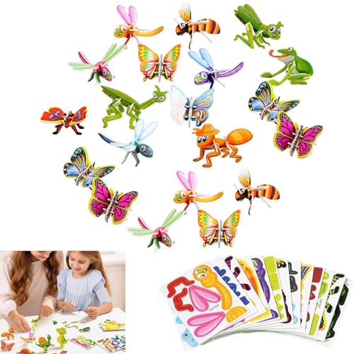 Educational 3D Cartoon Puzzle, 2024 New 3D Puzzle for Kids Toys, DIY Cartoon Animal Learning Education Toys, Gifts for Girls Boys (Butterfly) von Vulvv