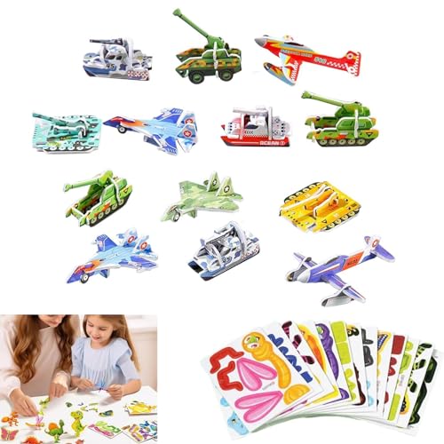 Educational 3D Cartoon Puzzle, 2024 New 3D Puzzle for Kids Toys, DIY Cartoon Animal Learning Education Toys, Gifts for Girls Boys (Car) von Vulvv
