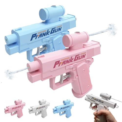 Prank Water Gun - Prank Squirt Gun Can Spray from Front and Back, Prank Two-Way Water Gun for Prank Lovers (Blue+Pink) von Vulvv