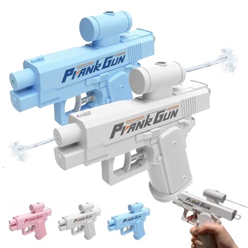 Prank Water Gun - Prank Squirt Gun Can Spray from Front and Back, Prank Two-Way Water Gun for Prank Lovers (Blue+White) von Vulvv