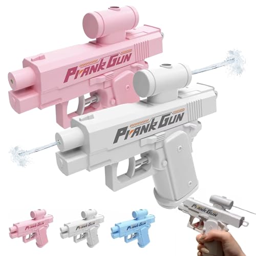 Prank Water Gun - Prank Squirt Gun Can Spray from Front and Back, Prank Two-Way Water Gun for Prank Lovers (Pink+White) von Vulvv