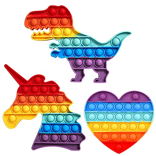 Vunake Pop Push It Sensory Fidget Toy Anti Stress Spielzeug Stress Relief Sensorisches Silicone Fingerspielzeug Autismus Lindert Angstzustände für Kinder Mann Frau - Dinosaurier + Herz + Einhorn Vunake Pop Push It Sensory Fidget Toy Anti Stress Spielzeug Stress Relief Sensorisches Silicone Fingerspielzeug Autismus Lindert Angstzustände für Kinder Mann Frau - Dinosaurier + Herz + Einhorn von Vunake