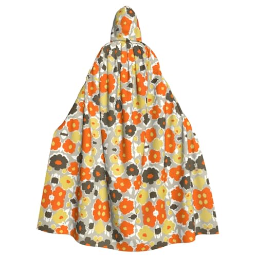 Kapuzenumhang mit Blumenmuster (2) bedruckt, volle Länge, langer Kapuzenpullover, Weihnachten, Halloween-Kostüme von Vuoongt
