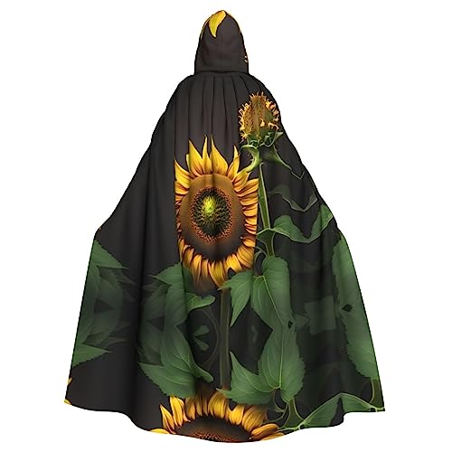 Kapuzenumhang mit Sonnenblumen im Unkrautmuster, lange Kapuze, Weihnachten, Halloween-Kostüme Kapuzenumhang mit Sonnenblumen im Unkrautmuster, lange Kapuze, Weihnachten, Halloween-Kostüme von Vuoongt