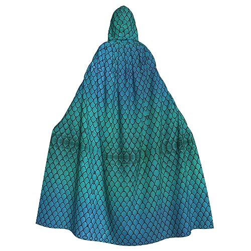 Kapuzenumhang mit blauem Fischschuppen-Druck, lange Kapuze, für Weihnachten, Halloween, Kostüme Kapuzenumhang mit blauem Fischschuppen-Druck, lange Kapuze, für Weihnachten, Halloween, Kostüme von Vuoongt