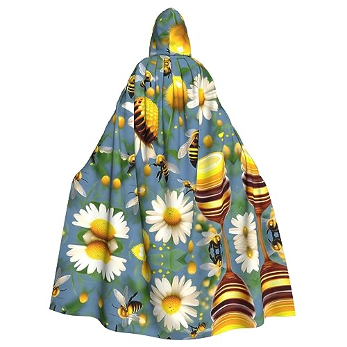 Kapuzenumhang mit fliegenden Bienen, Gänseblümchen, Honigdruck, lange Kapuze, Weihnachten, Halloween, Kostüme Kapuzenumhang mit fliegenden Bienen, Gänseblümchen, Honigdruck, lange Kapuze, Weihnachten, Halloween, Kostüme von Vuoongt