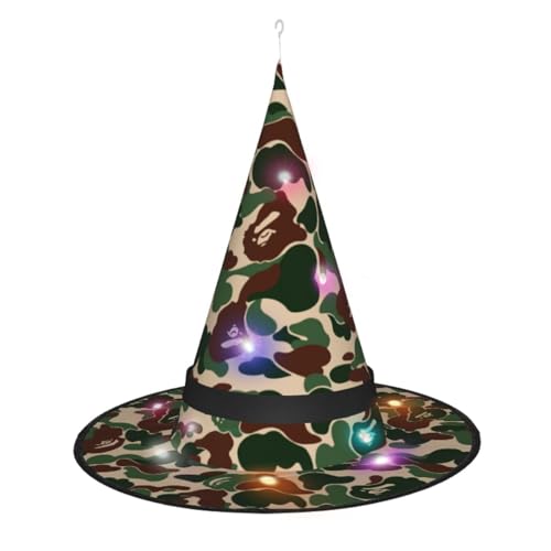 Vuoongt Aniaml Camouflage Grüner Druck Halloween Hut Vielseitig Leicht Kostüm Zubehör Faltbar Spitze Hutwithlight Vuoongt Aniaml Camouflage Grüner Druck Halloween Hut Vielseitig Leicht Kostüm Zubehör Faltbar Spitze Hutwithlight von Vuoongt