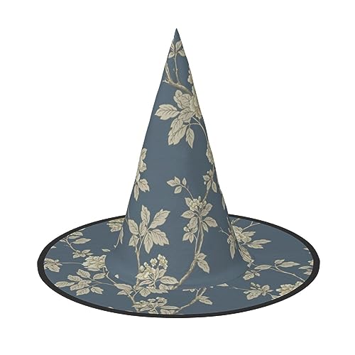 Vuoongt Blauer und gelber Blumendruck, Halloween-Hut, vielseitig, leicht, Kostümzubehör, faltbarer Spitzhut Vuoongt Blauer und gelber Blumendruck, Halloween-Hut, vielseitig, leicht, Kostümzubehör, faltbarer Spitzhut von Vuoongt