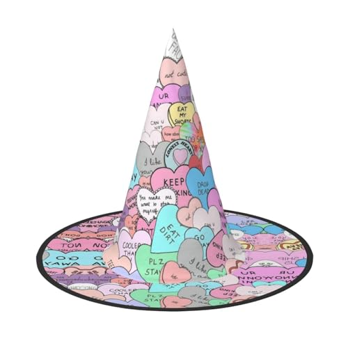 Vuoongt Bunter Halloween-Hut mit Herz-Motiv, vielseitig, leicht, Kostüm-Zubehör, faltbar, spitzer Hut Vuoongt Bunter Halloween-Hut mit Herz-Motiv, vielseitig, leicht, Kostüm-Zubehör, faltbar, spitzer Hut von Vuoongt