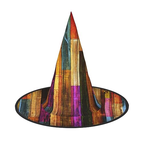 Vuoongt Farbenfroher bemalter Holzdruck, Halloween-Hut, vielseitig, leicht, Kostümzubehör, faltbarer Spitzhut Vuoongt Farbenfroher bemalter Holzdruck, Halloween-Hut, vielseitig, leicht, Kostümzubehör, faltbarer Spitzhut von Vuoongt