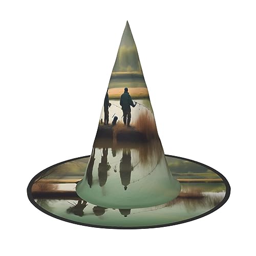 Vuoongt Fischersee, Fischer-Druck, Halloween-Hut, vielseitig, leicht, Kostümzubehör, faltbar, spitzer Hut Vuoongt Fischersee, Fischer-Druck, Halloween-Hut, vielseitig, leicht, Kostümzubehör, faltbar, spitzer Hut von Vuoongt
