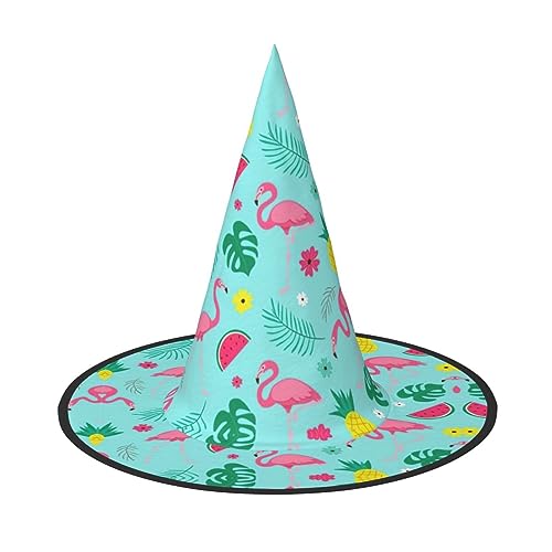 Vuoongt Flamingo-Eiscreme-Frucht-Druck, Halloween-Hut, vielseitig, leicht, Kostümzubehör, faltbar, spitzer Hut Vuoongt Flamingo-Eiscreme-Frucht-Druck, Halloween-Hut, vielseitig, leicht, Kostümzubehör, faltbar, spitzer Hut von Vuoongt