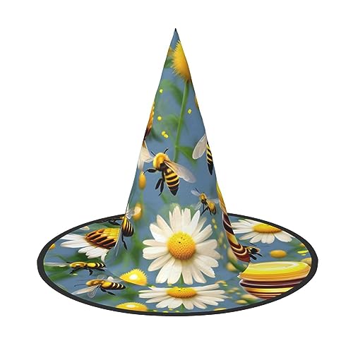 Vuoongt Fliegende Bienen Gänseblümchen Honig Druck Halloween Hut Vielseitiges Leichtes Kostüm Zubehör Faltbarer Spitzhut Vuoongt Fliegende Bienen Gänseblümchen Honig Druck Halloween Hut Vielseitiges Leichtes Kostüm Zubehör Faltbarer Spitzhut von Vuoongt