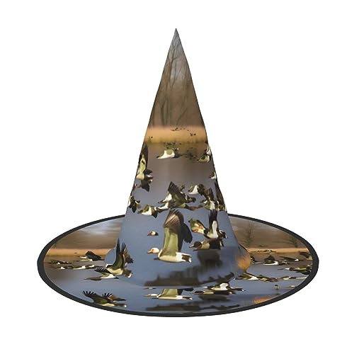 Vuoongt Fliegende wilde Enten Druck Halloween Hut vielseitige leichte Kostüm Zubehör Faltbarer Spitzhut Vuoongt Fliegende wilde Enten Druck Halloween Hut vielseitige leichte Kostüm Zubehör Faltbarer Spitzhut von Vuoongt