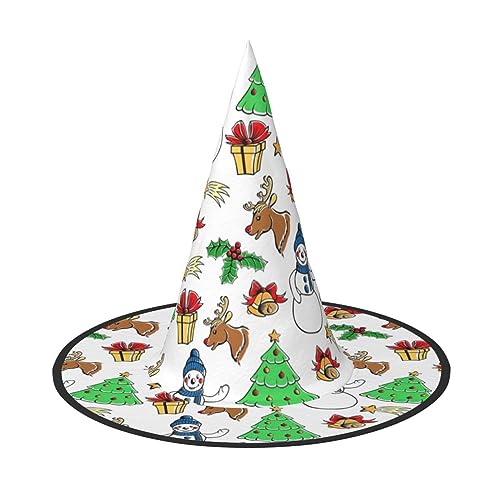 Vuoongt Frohe Weihnachten Happy (2) Print Halloween Hut Vielseitig Leicht Kostüm Zubehör Faltbarer Spitzhut von Vuoongt