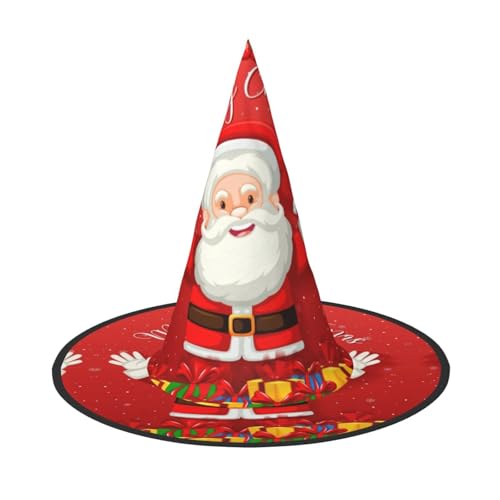 Vuoongt Frohe Weihnachten.Druck Halloween Hut Vielseitig Leicht Kostüm Zubehör Faltbarer Spitzhut von Vuoongt