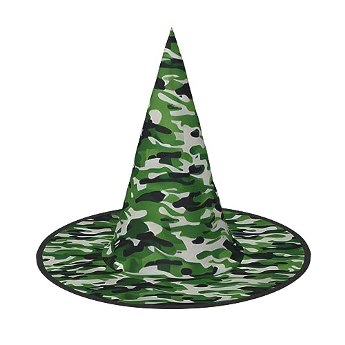Vuoongt Grüner Camouflage-Druck, Halloween-Hut, vielseitig, leicht, Kostümzubehör, faltbar, spitzer Hut Vuoongt Grüner Camouflage-Druck, Halloween-Hut, vielseitig, leicht, Kostümzubehör, faltbar, spitzer Hut von Vuoongt