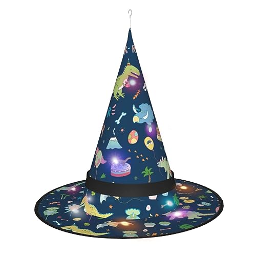 Vuoongt Halloween-Hut mit buntem Elefanten- und Lea-Druck, vielseitig, leicht, Kostümzubehör, faltbar, spitz, Hutlicht Vuoongt Halloween-Hut mit buntem Elefanten- und Lea-Druck, vielseitig, leicht, Kostümzubehör, faltbar, spitz, Hutlicht von Vuoongt