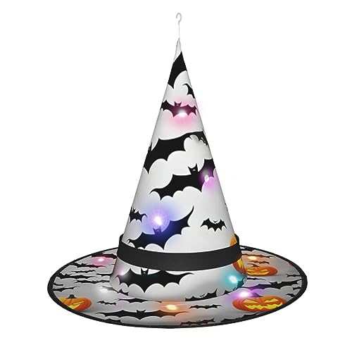 Vuoongt Halloween-Hut mit fliegenden Fledermäusen, vielseitig, leicht, Kostümzubehör, faltbar, spitz, Hutlicht Vuoongt Halloween-Hut mit fliegenden Fledermäusen, vielseitig, leicht, Kostümzubehör, faltbar, spitz, Hutlicht von Vuoongt