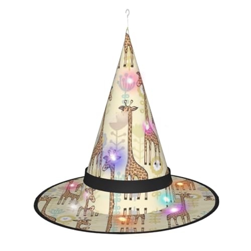 Vuoongt Handgezeichneter Giraffen-Druck, Halloween-Hut, vielseitig, leicht, Kostümzubehör, faltbar, spitz, Hutwithlight Vuoongt Handgezeichneter Giraffen-Druck, Halloween-Hut, vielseitig, leicht, Kostümzubehör, faltbar, spitz, Hutwithlight von Vuoongt