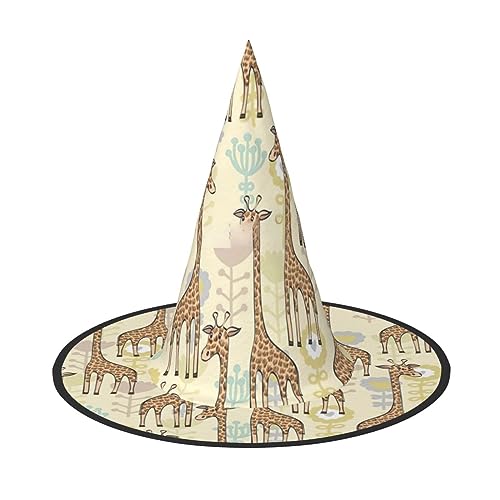 Vuoongt Handgezeichneter Giraffen-Druck, Halloween-Hut, vielseitig, leicht, Kostümzubehör, faltbarer Spitzhut Vuoongt Handgezeichneter Giraffen-Druck, Halloween-Hut, vielseitig, leicht, Kostümzubehör, faltbarer Spitzhut von Vuoongt