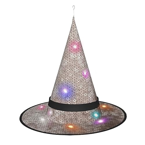 Vuoongt Klassischer Schlangenhaut-Druck, Halloween-Hut, vielseitig, leicht, Kostümzubehör, faltbar, spitz, Hutlicht Vuoongt Klassischer Schlangenhaut-Druck, Halloween-Hut, vielseitig, leicht, Kostümzubehör, faltbar, spitz, Hutlicht von Vuoongt