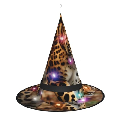 Vuoongt Leopardenmuster, Halloween-Hut, vielseitig, leicht, Kostüm-Zubehör, faltbar, spitz, Hutwithlight Vuoongt Leopardenmuster, Halloween-Hut, vielseitig, leicht, Kostüm-Zubehör, faltbar, spitz, Hutwithlight von Vuoongt