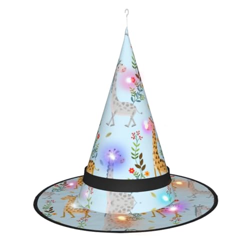 Vuoongt Niedlicher Giraffen-Blumen-Druck, Halloween-Hut, vielseitig, leicht, Kostümzubehör, faltbar, spitz, Hutwithlight Vuoongt Niedlicher Giraffen-Blumen-Druck, Halloween-Hut, vielseitig, leicht, Kostümzubehör, faltbar, spitz, Hutwithlight von Vuoongt