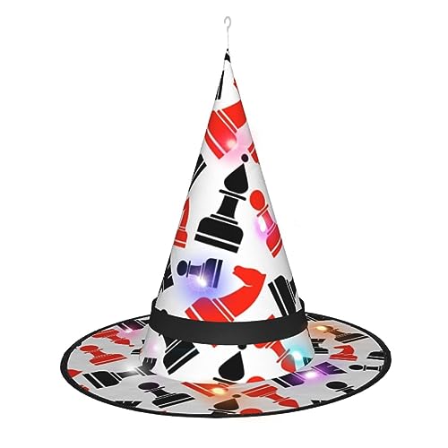 Vuoongt Schachmuster-Druck, Halloween-Hut, vielseitig, leicht, Kostümzubehör, faltbar, spitz, Hutwithlight Vuoongt Schachmuster-Druck, Halloween-Hut, vielseitig, leicht, Kostümzubehör, faltbar, spitz, Hutwithlight von Vuoongt