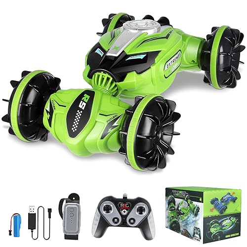 Vusddy RC Stunt Auto, 2.4GHz 4WD Drift RC Car für Kinder ab 6 Jahre, Amphibienfahrzeug mit Off-Road Modi, Geschenk für Jungen und Mädchen Vusddy RC Stunt Auto, 2.4GHz 4WD Drift RC Car für Kinder ab 6 Jahre, Amphibienfahrzeug mit Off-Road Modi, Geschenk für Jungen und Mädchen von Vusddy