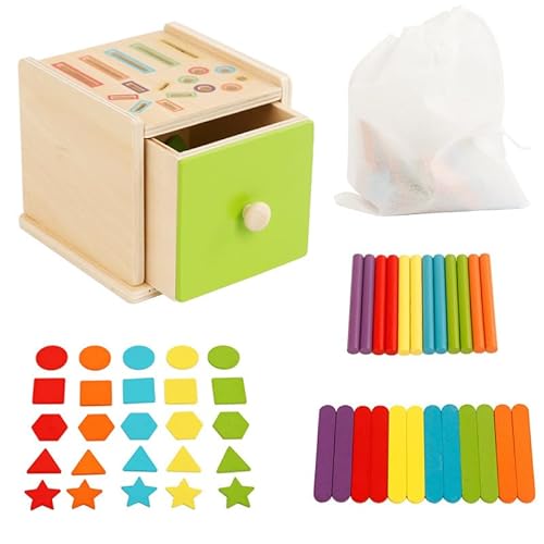 Vuxava Kinder Montessori Spielzeug ab 1 2 3 Jahre – Holzspielzeug ab 1 Jahr für Jungen & Mädchen – Montessori Sortierspiel & Steckspiel – Sensorik Spielzeug & Geschenk zum 1. Geburtstag von Vuxava