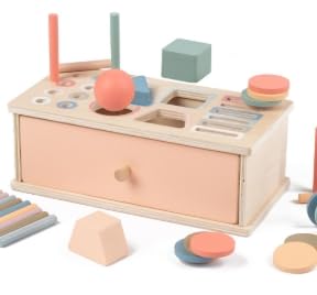 Vuxava Montessori Spielzeug ab 1 Jahr,Holzspielzeug & Steckspiel für Kinder ab 1 2 3 Jahre,Sortierspiel Sensorikspielzeug Kleinkind Jungen Mädchen,Lernspielzeug Geschenk für Geburtstag Weihnachten von Vuxava