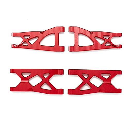 Vuzmode 4-teiliges Metall-Vorder- und Hinterradaufhängungsarmset for Arrma 1/10, for SENTON, for VORTEKS, for Typhon, for Big Rock, for Granite RC-Autoteile RC-Querlenker(Red) von Vuzmode