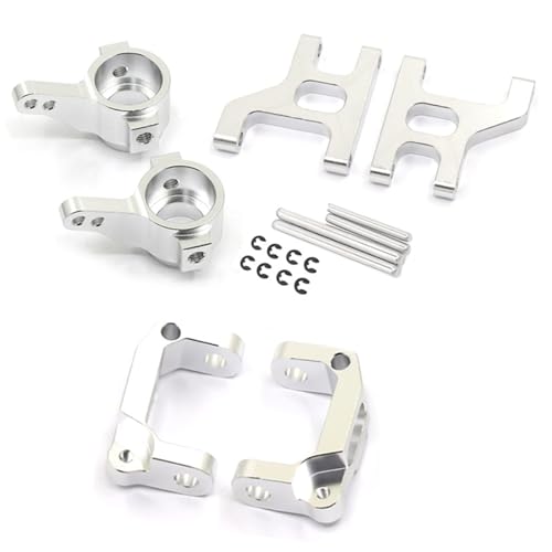 Vuzmode Metall-Vorderradlenker-C-Nabenträger-Aufhängungsarmsatz 1/10 RC Crawler Car, for Tamiya, for CC01 CC-01 RC-Querlenker(Silver) von Vuzmode